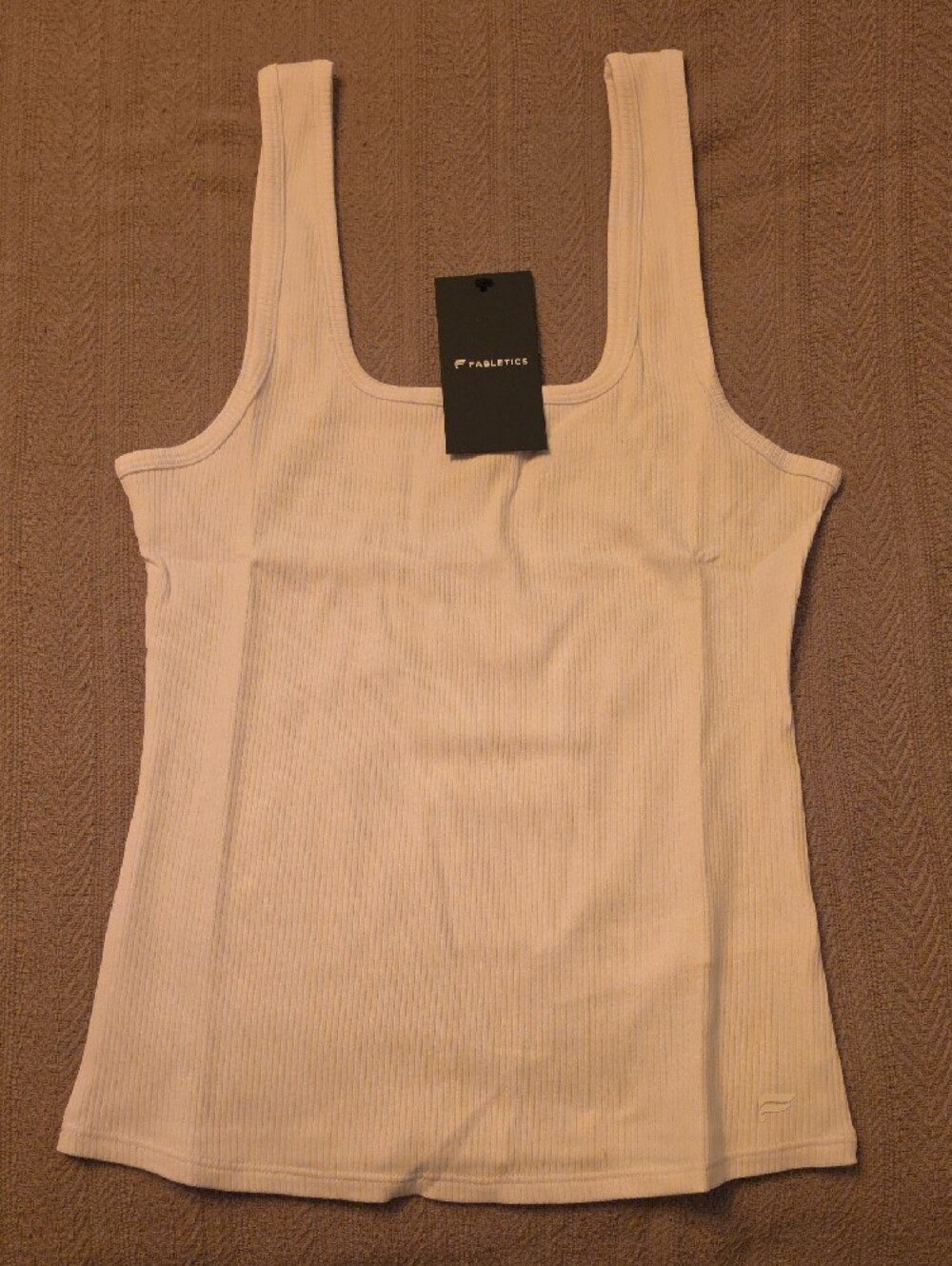 Fabletics White Ribbed Square-Neck Tank - Picture 6 of 8